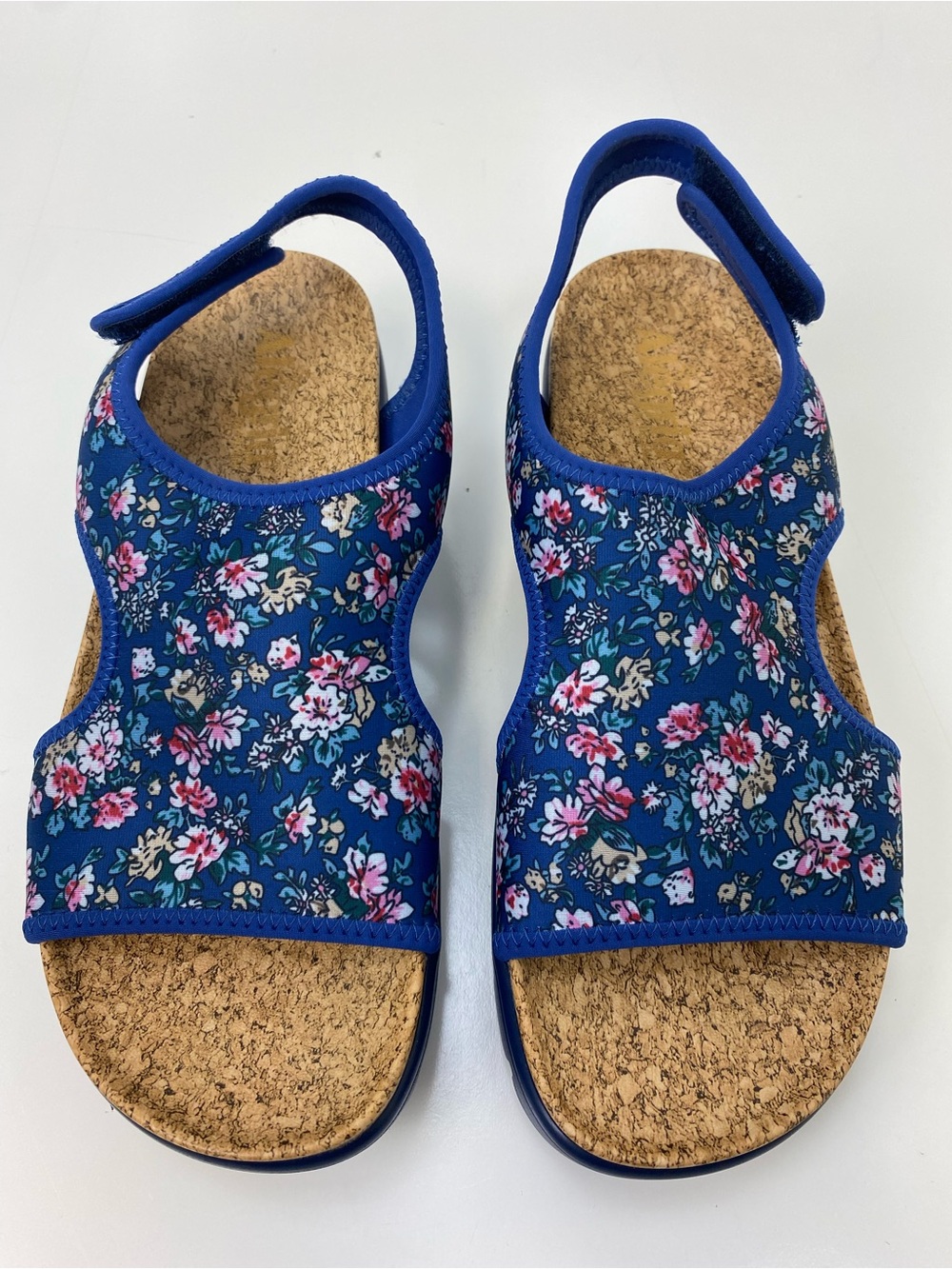 Algeria Navy Floral Cork Footbed Sandals